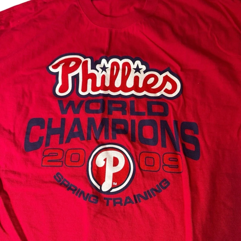 Philadelphia Phillies 2009 World Champions T Shirt Red MLB Spring Training Hanes